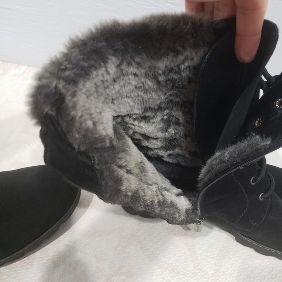 Aquatalia Women's Weatherproof Marvel Fur Trim Lace up Ankle Booties Siz… - Picture 9 of 13